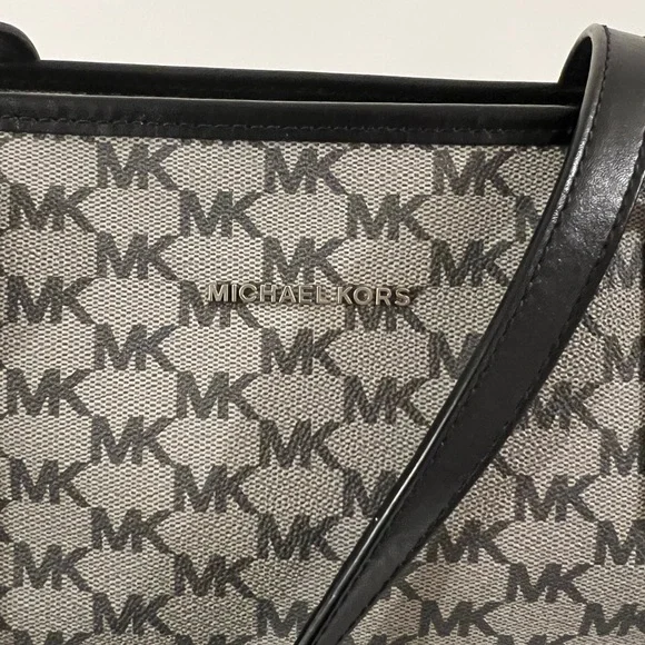 Michael Kors Monogram Black and Gray Tote - Picture 3 of 8